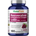 NusaPure Resveratrol & Polyphenol Kompleks 1450mg 180 Vegetarian Caps (Non-GMO, Vegan) Vitamin C