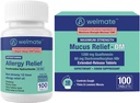 WELMATE Total Respiratory Health Bundle: Allergy Relief Fexofenadine HCI 60mg (100 Ct) 12- Hour Non-Drowsy Antihistamin + Maximum Kekuatan Mucus Relief DM 1200mg Guaimfenesin & 60mg DXM (100 Ct)