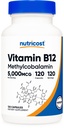 Nutricost Vitamin B12 (Methylcobalamin) 5000mcg, 120 Capsules - Vegetarian Caps, Non-GMO, Gluten Free B12 Supplemen