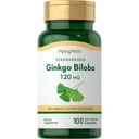 Piping Rock Ginkgo Biloba Suplemen 120mg 124; 100 Capsules 124; Standardisasi Ekstraksi 124; Non- GMO, Gluten Bebas