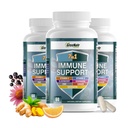 GerieNatr Immune Suplemen dengan Vitamin C, D3, Zinc 50mg, Quercetin, Echinacea Purpurea, Sambucus Elderberry dan Ginger untuk Lengkap Pertahanan Imune - 60 Capsules (3 Botol)
