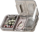 CFMOUR 3-1 Pill Cutter Splitter untuk Tiny atau Small Large Pills, Crusher Grinder dengan Powder Brush Grint Tablet, Pill Carrier for Storage Pills, Mills for Elderly, Kids & Pets, Black