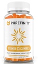 PUREFINITY Vitamin D3 5000 iu Gummies - Daily Vitamin D Suplement for Bone Health, Ammune Health, and Joint Muscle Support for Dewasa & Kid - Gluten Free, Non-GMO - 60 Veggie Gummies