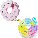 MOLN HIMY CHILL Mingguan Pill Box 7 Day, Heart Shaped Pill Case Organizer 1 kali sehari, Kontainer Pil Merah Merah Ungu Sekali Harian, Dispenser Large Medicine for Vitamin / Fish Oil / Medication / Suplemen