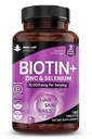 Biotin Growth Vitamin 12000mcg Kekuatan Tinggi dengan Coconut Oil - Promotes Healthy Hair Skin & Nails - Biotin Vitamin untuk Perempuan & Men Vegan, Gluten Free Suplemen - Dibuat di Inggris oleh New Leaf