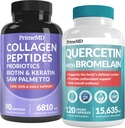 27-in 1 Rambut Skin dan Nails Vitamin (6810mg) w / Biotin dan Collagen Rambut Perkembangan dengan Progrens dan Saw Palmetto, 90 ct - 28- 1 Quercetin dengan Bromelain untuk Harian Immune Pertahanan (120ct)