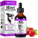 15 dalam 1 Dog Multivitamin, All-inOne Multi Liquid Multivitamin for Dogs, Dog Vitamin and Suplement with Digetical, Imunity, Allergy Skin & Coat Dupport, Hip & Joint, All Ages, All Ages 2 oz
