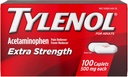 TYLENOL Ekstra Kekuatan Reliever Pain & Demam Reducer 500 mg, Caplets 100 ea Pack dari 2