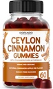 Ceylon Cinnamon Gummies (60 Count) Apple Cider Vinegar Cinnamon, Turmeric, Berberine & Ginseng for Diatle Overall Wellness Supplemen Ceylon - Vegan Safe & USA Made