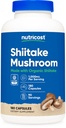 Nutricost Organic Shiitake Mushroom Capsules 10000mg, 90 Servings - CCOF Disertifikasi Dibuat dengan Organik, Vegetarian, Gluten Bebas, 500mg Per Capsule, 180 Capsules