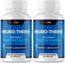 Persediaan Otak FiVE MD Neuro Thrive - Formula Resmi - Neuro Thrive PQQ, Neuro Thrive untuk Kekuatan Ekstra dengan Ekstra Ginkgo Biloba Ekstrak, Ginseng Siberia (2 Pack)