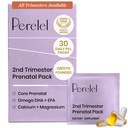 Perelel 2nd Triemester Prenatal Pack, Multivitamin with Magnesium, Omega 3, Iron & Calsium, Nuttrational for Second Trimonter Wellness, Soy & Gluten Free, Non GMO, 30 Daily Pill Packs