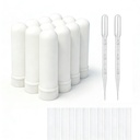 12 Sets Estimate Oil Aromatherapy Tubes Inhaler Sticks Blank Nasal Inhalers (12 Complete Sticks) + 2 Polyethylene Pipette Droppers