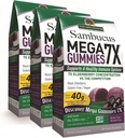 Jawab Alam Sambucus Mega Gummies 124; 7X Lebih Konsentrasi Elderberry 124; Alcohol-Free, Gluten-Free, Glatin- Free, Vegan, Non-GMO & No Preservations 124; 30ct Gummies (Paket 3)