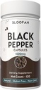 Black Pepper Capsules 1000mg Powder 124; Piper nigrum 124; None-GMO, Gluten- Free 124; No Artificial Address 124; GMP- Certifikasi 124; Herbal Suplemen 124; Wellness Tradisional (120 Cacah (Paket 1))