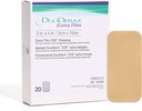 ConvaTec DuoDERM Extra Thin Control Gel Formula 2 "x4" Hydrocolloid Steriele Adhesive Dressing for Supervient Wounds, Low Friction, Flexiemone, Lateks-Free, Waterproof, Recorled, Beige, 20ct Box