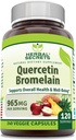 Herbal Secrets Quercetin 800mg dengan Bromelain 165mg, Veggie Kapsules Suplemen 14; Non-GMO 124; Gluten Free 124; Made in USA (965 mg, 240, Count)
