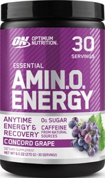 Optimum Nutrition Amino Energy - Pre Workout with Green Tea, BCAA, Acids, Keto Friendly, Green Coffee Extract, Energy Powder - Concord Grape, 30 Servings