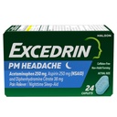Excedrin PM for Headache Relief, Acetaminhen 250mg, Aspirin 250mg, Diphenhydramine Citrate 38mg, Pain Reliever, Nighttime Sleep-Aid, 24 Count