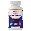 Vitamatic Virgin Coconut Oil Softgels, 3000 mg Per Serving, 60 Serving, 180 Count, Non-GMO, Gluten Free