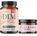 Kompleks Bubuk Myosiol dan Suplemen DiM Wanita: 124; Bundle Keseimbangan Hormone dengan Ideal 40: 1 Rasio Myo- Inositol & D-Chiro Inositol (30 Pelayan) dan Tambahan DiM untuk Perempuan (60 Pelayan)