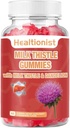 Milk Thistle Gummies for Liver Cleanse, Detox & Repair Fatty Liver Formula Gummies, Milk Thistle Extract 124; Antioksidant Dukungan & Natural Liver Health, Detox Liver, 60 Vegan Ct