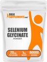 BulkSuplements.com Selenium Glycinate Powder - Selenium 200mcg, Mineral Suplemen - Esceral Trace Mineral & Gluten Free, 20mg per Serving, 1kg (2.2 lbs) (Paket 1)