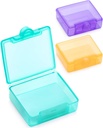 Sukuos Small Pill Box 3 pcs, Kasus Pill Cute Case Daily Pill Organizer Portable untuk Pocket Purse untuk Suplemen Minyak Ikan Vitamin, mudah dibersihkan