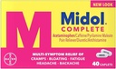 Midol Maksimal Kekuatan Pain Reliever Caplets 40 ea (Paket 4)