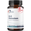 Desain untuk Kesehatan K + 2 Potasium - 300mg Dua Bentuk Potasium - Potasium Bilbonate + Glycinate Pil - Dukungan untuk membantu Mempertahankan Tekanan Darah Kesehatan Levels (120 Capsules)
