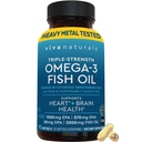 Viva Triple Power Omega 3 Fish Oil Pills - 2500 mg Highence Formula-Potmula dengan 2250 mg Omega 3 Acids Fatty (termasuk EPA, DHA, DPA) dalam bentuk RTG untuk Absorpsi - IFOS Disertifikasi, 90 Softgels