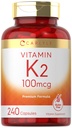 Carlyle Vitamin K2 Suplemen 100 mcg 124; K2 MK-4 124; 240 Capsules 126; Non-GMO & Gluten Bebas