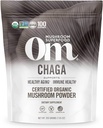 OM MUSHROOM SUPERFOOD Chaga Organic Mushroom Powder, 7.05 Ounce Pouch, 100 Pelayan, US Grown, Antiokhants Suci & Imune Dukungan, Superfood Mushroom Suplemen