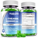 L-Theanine Mimmies, l 'theanine 400mg dengan Ashwagandha, GABA, 5HTP, L- Theanine Chewable Supplement for Relax, Zzz & Focus Duck, Vegan, Lemon Flavor, 120 Counts