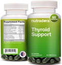 Dukungan Thyroid untuk Perempuan dan Pria - Thyroid Tambahan dengan Iodin, Vitamin B12, Ashwagandha, Selenium dan Zinc Suplemen, GMP Bersertifikat, Formulasi di AS, 60 Kapsul (Paket 1)