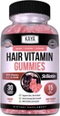 Kaya Averal Growth Gummies - Biotin 5000mcg Vitamin for Healthy Hair, Skin, and Nails - Beauty Suplemen Perempuan atau Pria - 30 Count - Blueberry Flavor