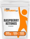 BulkSuplements.com Raspberry Ketones Powder - Raspberry Ketones Suplement, Antioksidant Source - untuk Dukungan Energi, Gluten Free, 500mg per Serving, 500g (1.1 lbs) (Paket 1)