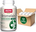 Jarrow Formula Bromelain Tablet, 500 mg Dietary Supplement for Protein Ditraffic, 60 Tablet, 60 Day Supply, (Paket 12)