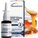ManukaGuard kelas medis Manuka Madu Nasal Spray dengan Saline Solution untuk Dukungan kemacetan, Sinus dan Allergy Relief, Nasal Moisturizing, New Zealand Honey, MGO 600, 0.65 botol oz