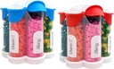 Extra Large Pill Organizer Daily, Weekly, Monthly Suplement Bottle, Cute Blossom Pill Discenser dengan 7 XL Compartment (2 Pack Combo) (Light Blue and Red)