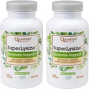 Supernik Kesehatan Quantum, SuperLysine + Formula Ammune Dukungan Lysine 1500 mg, Vitamin C Echinacea Bee Propolis & Odorless Garlic - 180 Tablets (Paket 2)