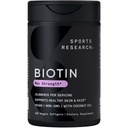 Penelitian Olahraga ® Biotin 10.000mcg dengan Minyak Organik Coconut - Biotin (Vitamin B7) untuk Dukungan Rambut dan Kulit Sehat * - untuk Perempuan dan Pria - Vegan, Non-GMO, Gluten & Soy- Free - 120 Veggie Softgels