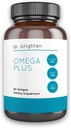 Dr Brighten Omega Plus - 1600 mg EPA / DHA Non-GMO Tambahan Minyak Ikan untuk Hati, Otak, dan Sistem Imune - 60 Softgel