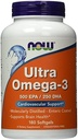 Ultra Omega-3 500 EPA / 250 DHA, 180 Softgels, Dari NOW Foods (Paket 2)