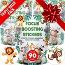 Stiker Boosting Fokus (90 Pack) - Pendukung Otak Sehat untuk Perhatian, Kertas, Bubble Desain, Bebas Obat, Pakaian, Unik