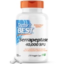 Dokter Serrapeptase terbaik, Non- GMO, Gluten Free, Vegan, Support Healthy Sinuses, 40.000 SPU, 270 Cacah (Pack of 1)
