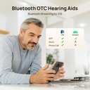 Yease OTC Hearing Aids for Senior, RIC700 Plus Bluetooth Call Enabled for iOS, Wireless Rechargable Hearing Aid, Noise Reduction & App Control, Prescriction- Grade Sound, Almost Invisible (Gold)
