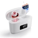 Hearing Aids Rechargable for Seniors with Feedback Cancellation & Noise Reduction, Invisible CIC Hearing amplifier, Comfortable for All Day Wear, 26dB Gain, 3 Modes with LED Tampilan