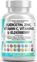 Q Defend Quercetin Suplement dengan Zinc Vitamin C Vitamin D Elderberry Black Pepper Lade Ginger Sea Moss Lysine Stinging Nettle Reishi Mushroom Immune Dukungan 60 Capsules oleh Clean Nutra