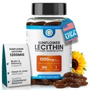 Sunflower Lecethin 1200 MG 100 Softgels, 100-Day Suppply Affected Pure, Non-GMO, Soy- Free, Supports Brain, Heart, Nerve, Liver Health, Kognitive Cholesterol, High Absorpsi Formula